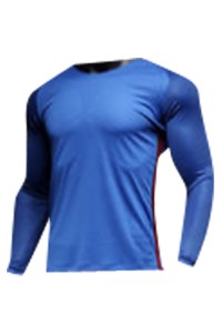 SKWTV059 custom-made long-sleeved football training team shirt ribbed neckline stitching